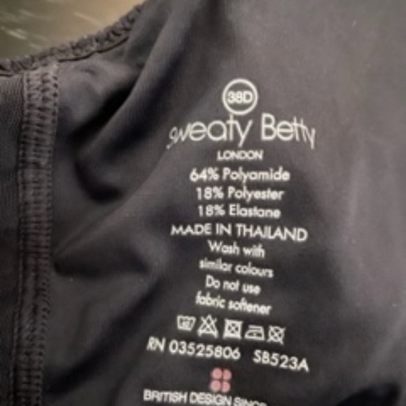 Sweaty Betty Victory High Support Sports Bra 38D Black - Picture 2 of 3